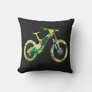 Offroad Downhill Sport Xtreme Watercolor Art Outdoor Pillow
