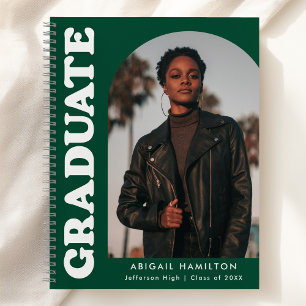 Offset Arch Green Photo Graduation Guest Book