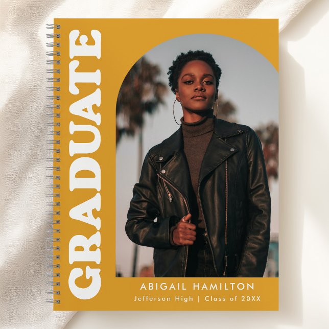 Offset Arch Yellow Orange Graduation Guest Book (Creator Uploaded)