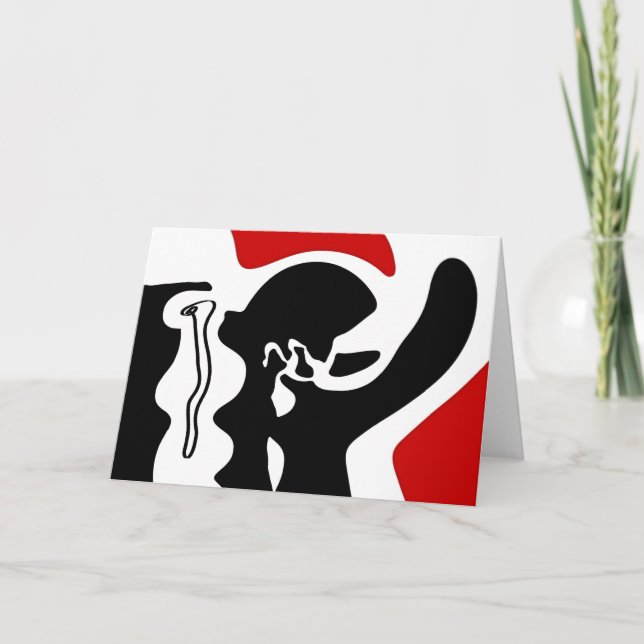 Offset Chamber: Abstract Black, White & Red Card (Front)