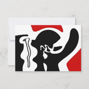 Offset Chamber: Abstract Black, White & Red Card