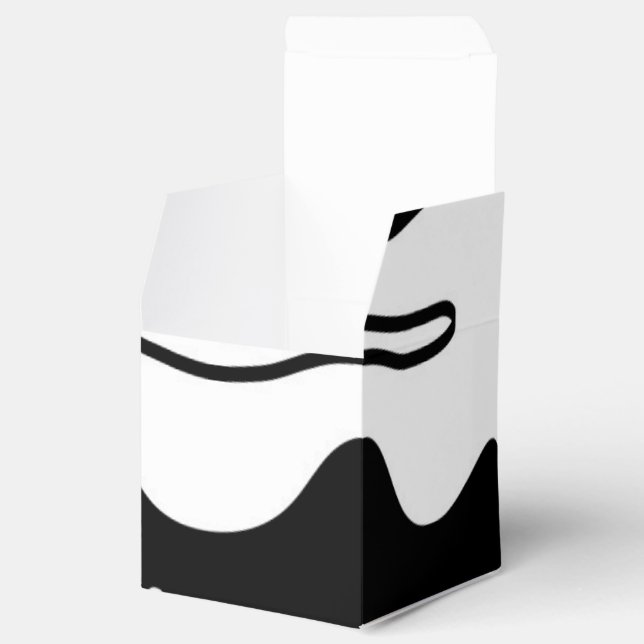 Offset Chamber: Abstract Black, White & Red Favor Box (Opened)