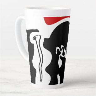 Offset Chamber: Abstract Black, White & Red Latte Mug