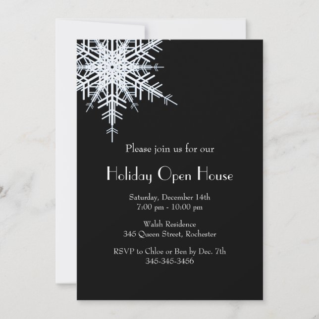 Offset Fête de Vacances Snowy White Invitation (Devant)