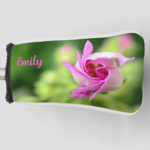 Offset Pink Bud Personalized Putter Cover