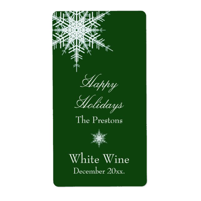 Offset Snowy Green Wine Label (Front)