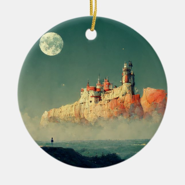 Offshore Citadel Fantasy Sci-Fi Ceramic Ornament (Front)