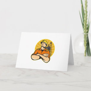 Offshore Oil and Gas Worker Rig Retro Card
