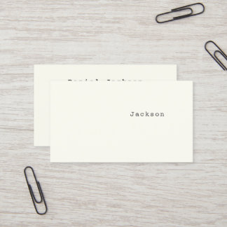 Offwhite Minimal Typewriter Font Business Card