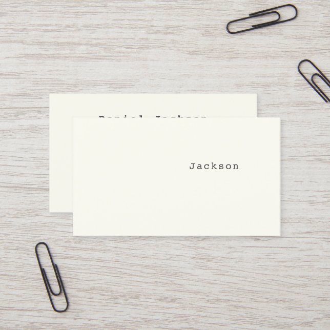 Offwhite Minimal Typewriter Font Business Card (Front/Back In Situ)