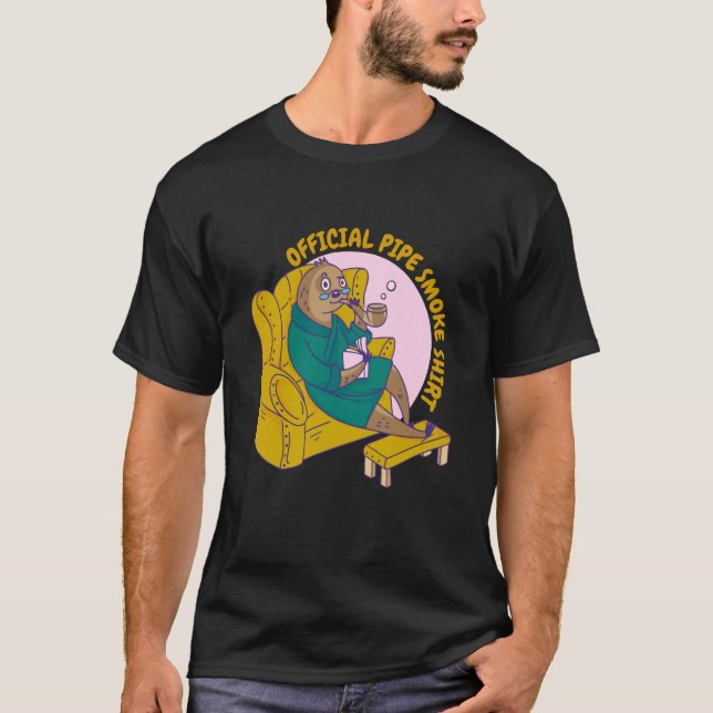 oficial pipe smoke sloth T-Shirt (Front)
