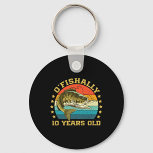 Ofishally 10 Years Old Funny Fishing Birthday Fish Keychain