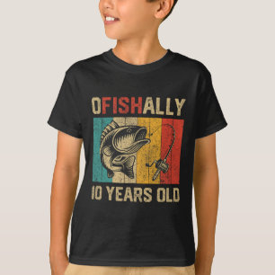 Ofishally 10 Years Old Funny Fishing Birthday Fish T-Shirt