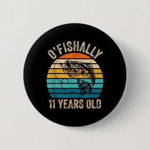 Ofishally 11 Year Old Shirt 11th Birthday Vintage  2 Inch Round Button