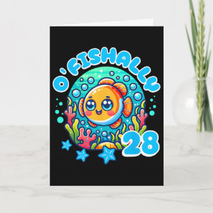 Ofishally 28 Year Old Funny 28th Birthday Fishing Card