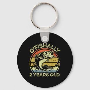 Ofishally 2 Year Old Shirt 2nd Birthday Fishing Re Keychain