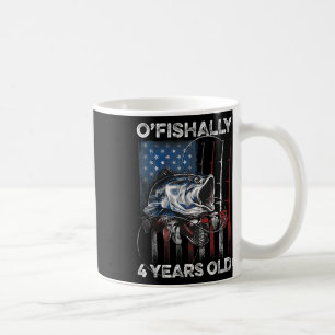Ofishally 4 Year Old Shirt 4th Birthday Fishing Us Coffee Mug