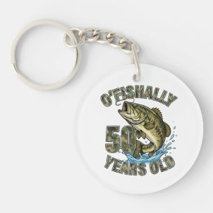 OFishally 50 Years Old Fishing Lover 50th Birthday Keychain