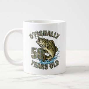 OFishally 50 Years Old Fishing Lover 50th Birthday Large Coffee Mug