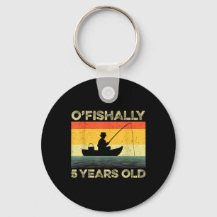 Ofishally 5 Year Old Shirt 5th Birthday Vintage Fi Keychain