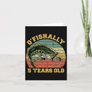 O'fishally 5 Years Old Fishing Birthday Theme Part Card