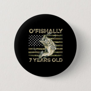 Ofishally 7 Year Old Shirt 7th Birthday Us Flag Fi 2 Inch Round Button