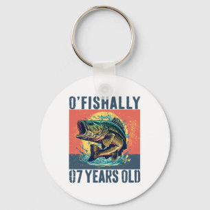 Ofishally 7 Years Old Fishing Fisherman 7th Birthd Keychain