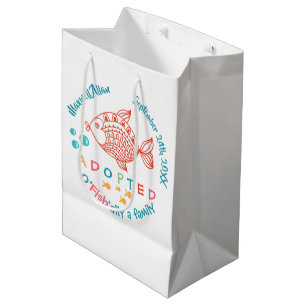 OFish'ally A Family Fish Themed Adoption Supplies Medium Gift Bag