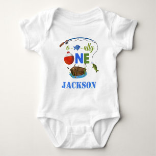 Ofishally ONE baby bodysuite O-fish-ally Big ONE Bodysuit