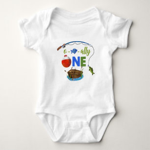 Ofishally ONE baby bodysuite O-fish-ally ONE boy Bodysuit