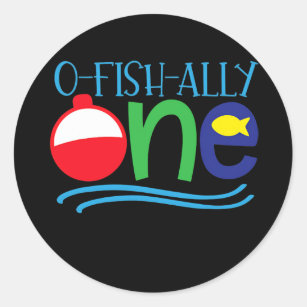 Ofishally ONE baby O fish ally ONE  Classic Round Sticker