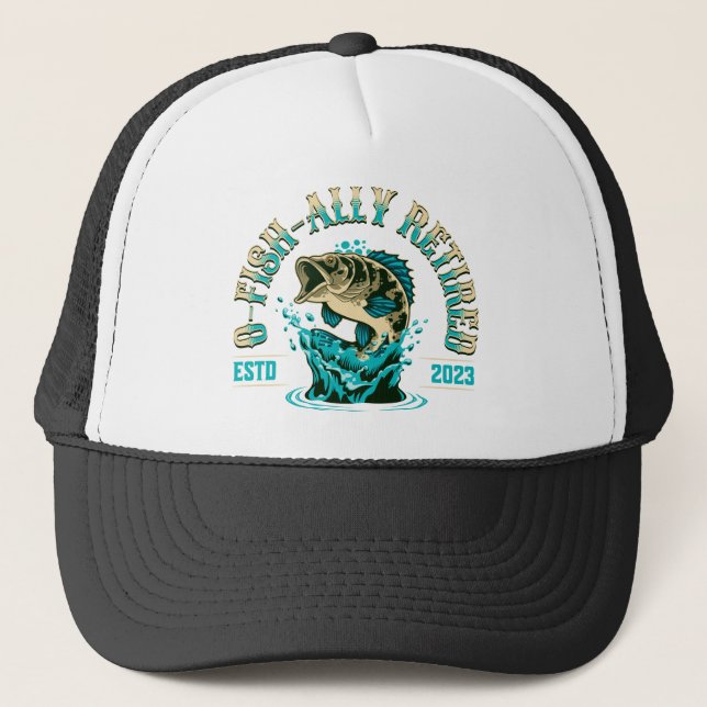 Ofishally Retired 2023 Retirement Fishing Dad  Trucker Hat (Front)