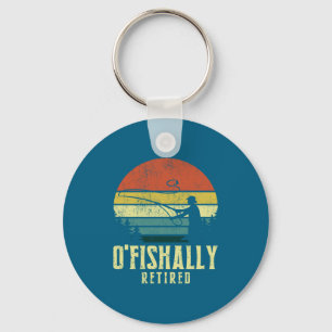 Ofishally Retired Funny Fishing Retirement Keychain