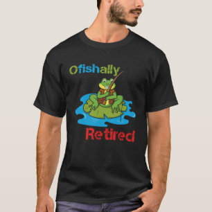 Ofishally Retired Hobby Angler Fishing Frog Angel T-Shirt