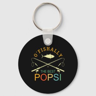 Ofishally The Best Popsi Vintage Fishing Grandpa  Keychain
