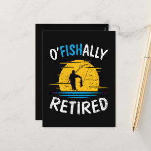 Ofishially Retired Plan Fishing Fisherman Holiday Postcard