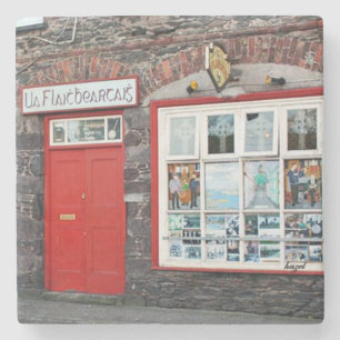 O'Flahertys Pub, Dingle, Irish Pub Coaster. Stone Coaster