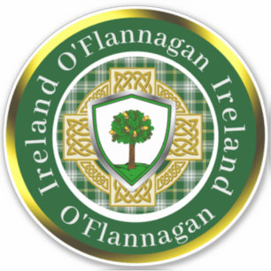O'Flannagan Irish Shield/Celtic Cross Personalized