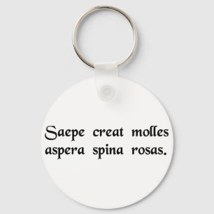 Often the prickly thorn produces tender roses. keychain