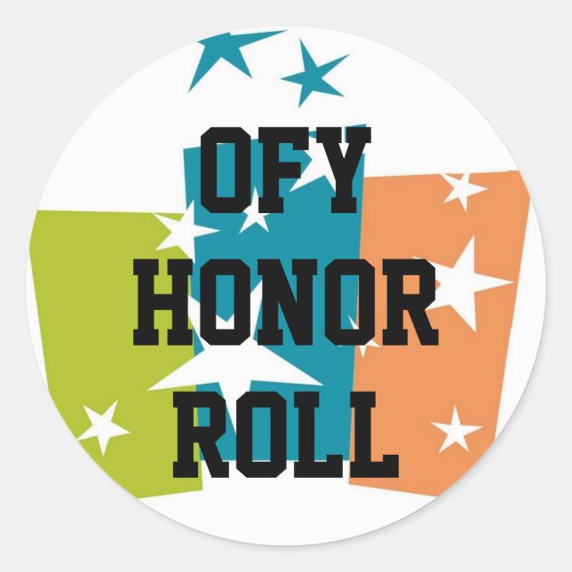 OFY Honour Roll small Classic Round Sticker (Front)