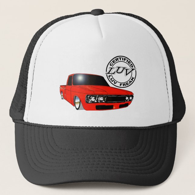 OG LUV Freak Design Slammed in Red Trucker Hat (Front)