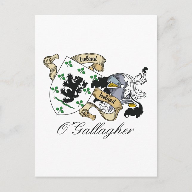O'Gallagher Family Crest Postcard (Front)