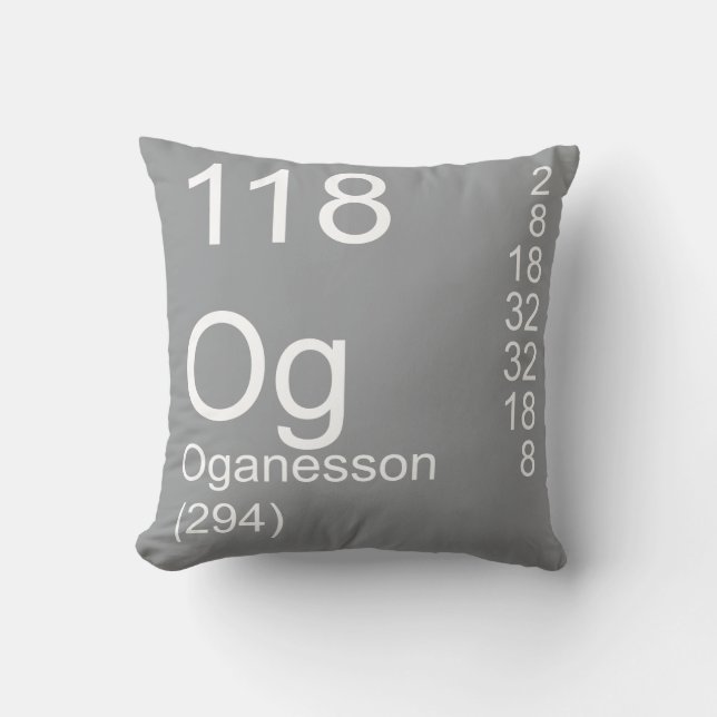 Oganesson Throw Pillow (Front)