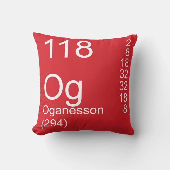 Oganesson Throw Pillow (Front)