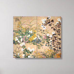 Ogata Korin Flowering Plants in Autumn Canvas Print