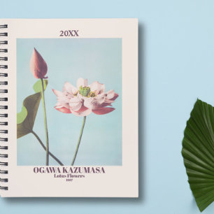 Ogawa Kazumasa Lotus Fleurs Rose Art Vintage