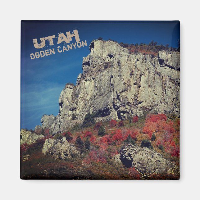 Ogden Canyon, Norther Utah Rock Cliffs Magnet (Front)