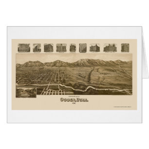 Ogden, carte panoramique d'UT - 1890