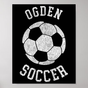 Ogden Soccer Retro Distressed 90's Vintage  Poster