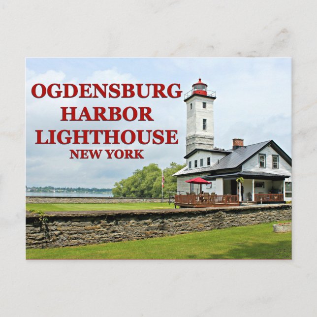 Ogdensburg Harbour Lighthouse, New York Postcard (Front)